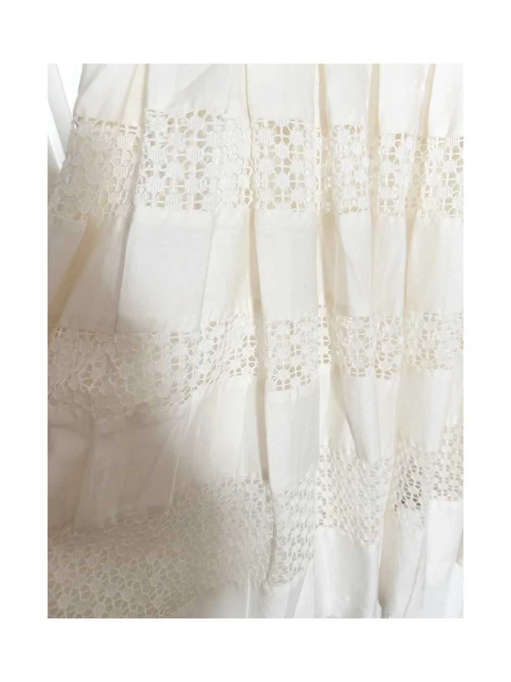 Ann Taylor Cream Sleeveless Mini Dress with Lace Panels NWT Sz 12